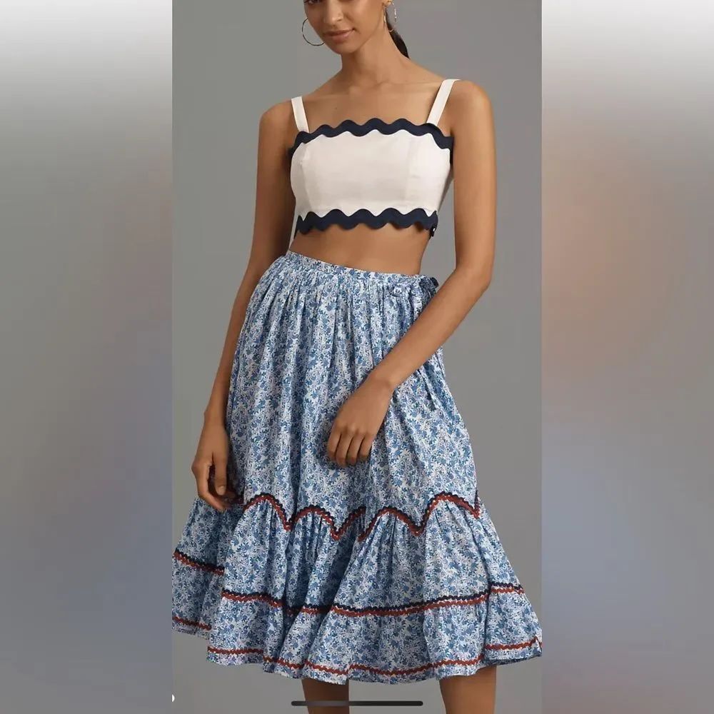 Anthropologie Mille Amalie Midi Skirt